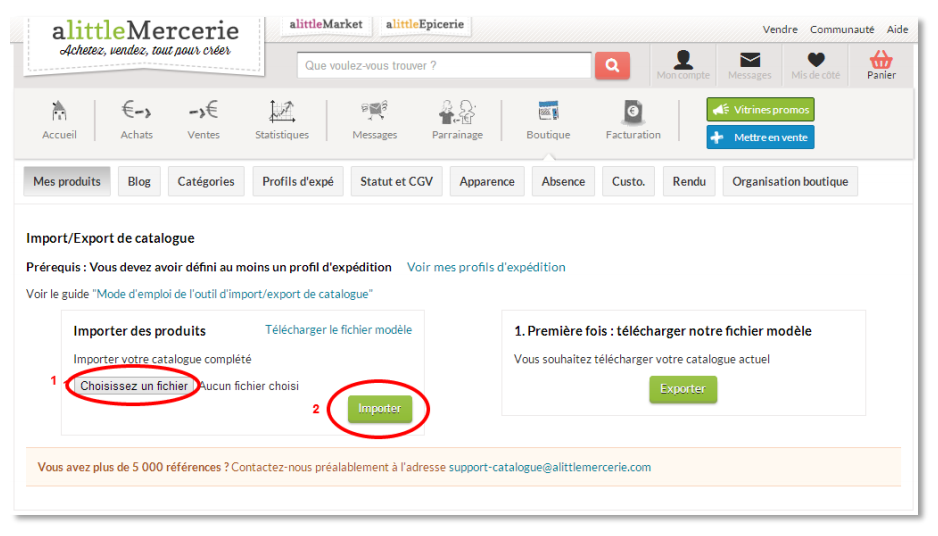 exporter importer catalogue ALittleMarket